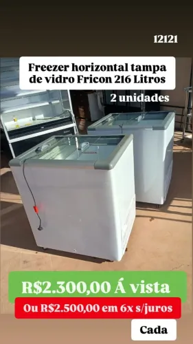 FREEZER 216L MARCA FRICON TAMPA DE VIDRO USADO