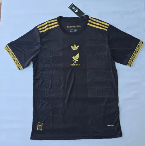 Camisa Seleção México 2025 /26 Ouro Preto e Dourado Torcedor