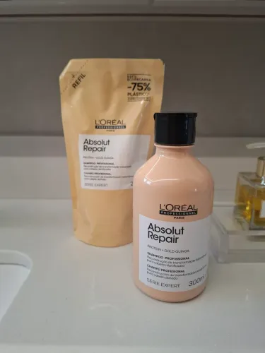 Kit shampoo e refil Absolut Repair Loreal NOVO