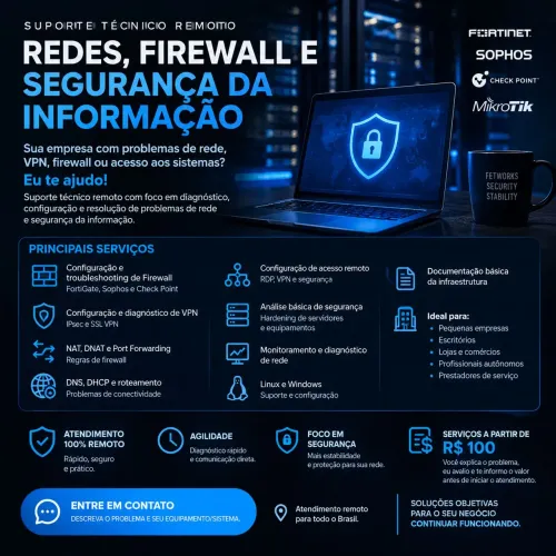 SUPORTE DE TI REMOTO REDES, FIREWALL E VPN
