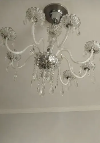 Novo! Lustre cristal 8 lâmpadas, marca pier iluminação