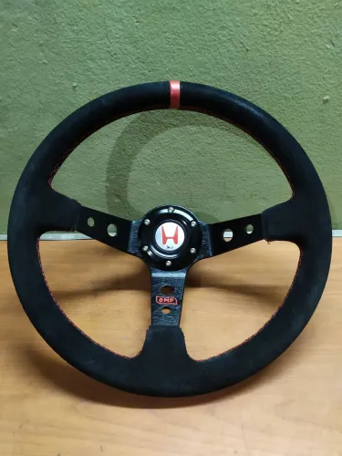 Volante esportivo em suede + cubo saque rápido+ cubo adaptador