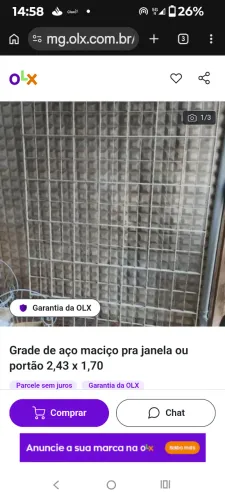 Grade de aço maciço 2.43 x 1,70