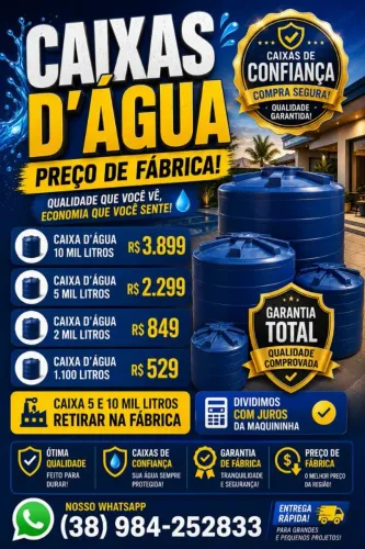 Caixa d'água e tanque todos tamanhos direito fábrica