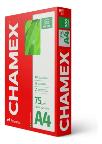Papel Sulfite Profissional Chamex A4 75g 210x297mm - Pacote 500 Folhas Premium