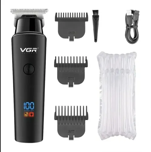 Maquininha de Cortar Cabelo Barba Profissional Sem Fio Vgr 937 Display Digital