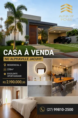 Casa Linear | 220 m² por R$ 2.190.000 | Alphaville Jacuhy