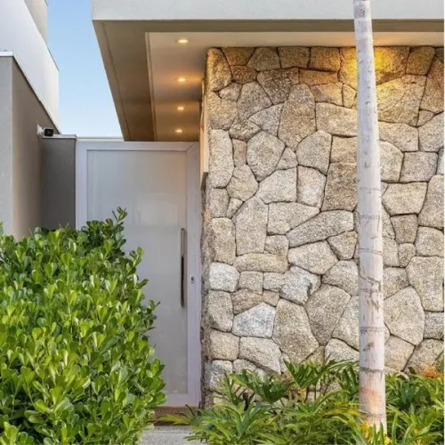 Pedra Moledo Premium Champanhe Revestimento Natural Rústica Parede Muro Pronta Entrega