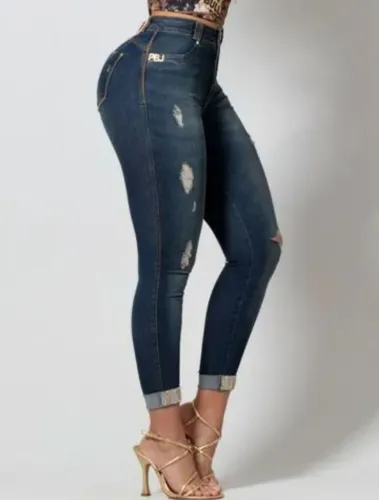 Pit Bull Jeans Calça Destroyed com Pedrarias