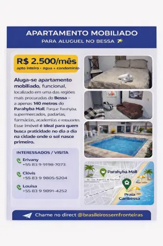 Apartamento 3 quartos praia do Bessa, João Pessoa, piscina, 2 vagas - 700m praia