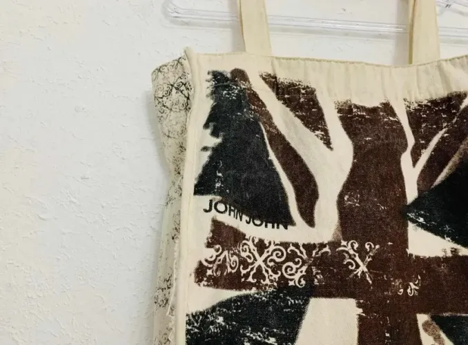Hand Bag / Sacola Pano John John Estampada Bom Estado Usado
