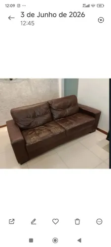 Sofá couro legítimo 
