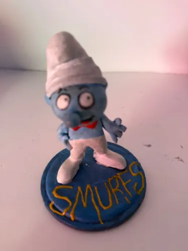 Boneco Smurf anos 80 feito a mão