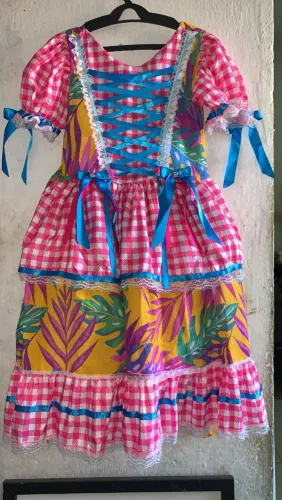 Vestido luxo festa junina infantil 10 anos 
