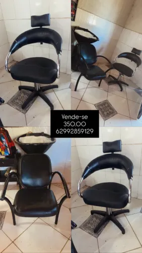Lavatório e cadeira para salão
