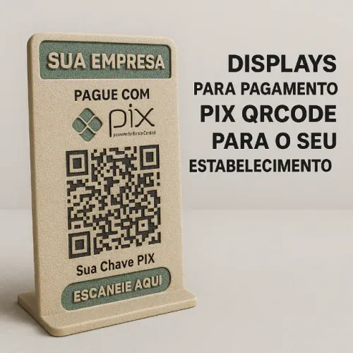Displays com QR Code PIX personalizados