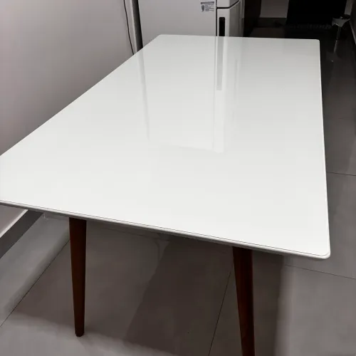 Mesa tampo de vidro 6 lugares
