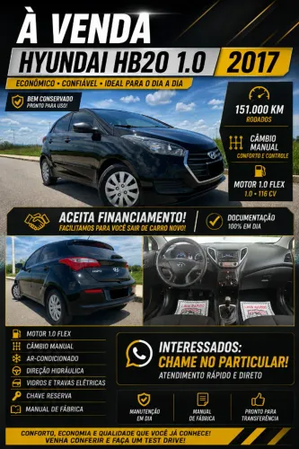 Hyundai HB20 Comf./c.plus/c.style 1.0 Flex 12V 2017