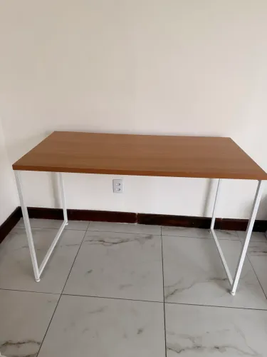 Mesa para Escritório 1,18m Freijó e Branco Kappesberg