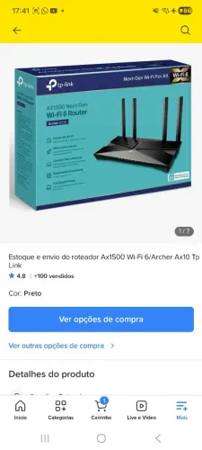 Roteador TpLink Archer AX10
