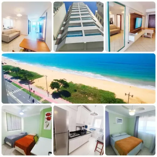 Frente Mar, Mobiliado e com 2 quartos