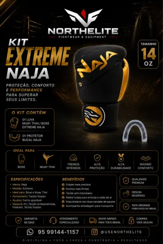 Luva de boxe + protetor bocal 