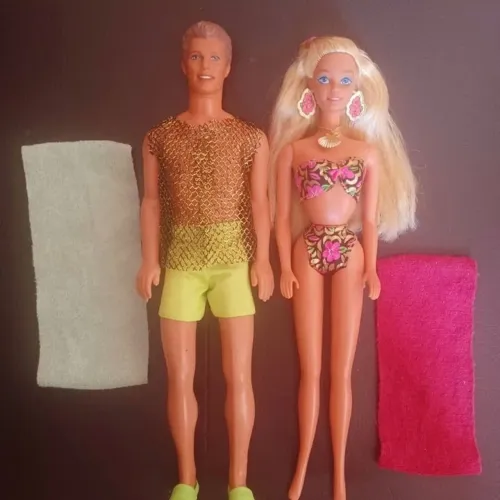 Pré-venda: barbie e ken vintage tropical splash anos 90 boneca antiga