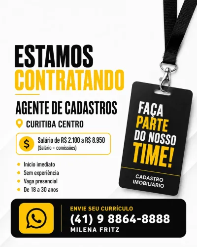 VAGA EM CURITIBA SEM EXPERIÊNCIA