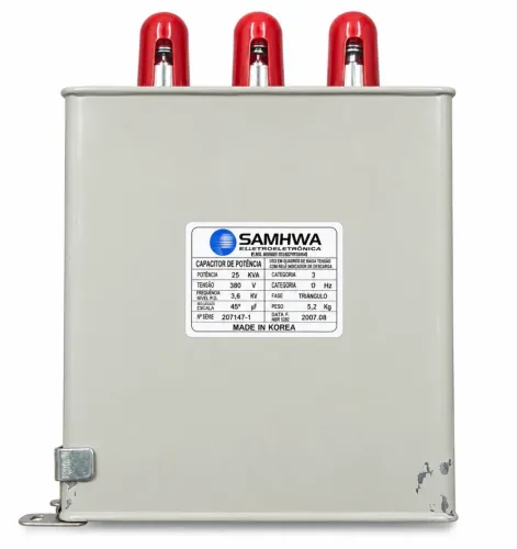 Capacitor de Potência Trifásico Samhwa 25Kvar 380v