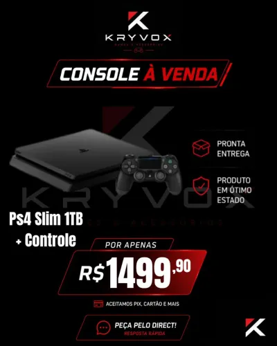 PS4 Slim 1TB + 1 controle