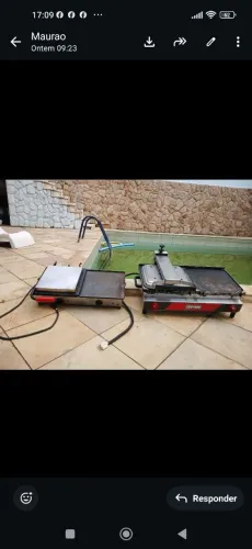 Duas chapas comercial  e uma fritadeira 