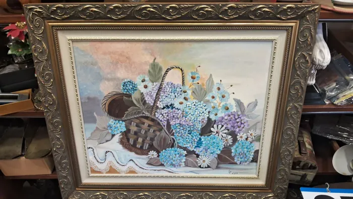 Quadro de Flores belíssima peça medidas 67x57