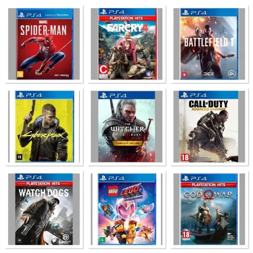 Jogos PS4 físicos semi-novos