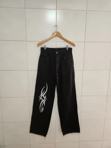 Calça jeans preta reta 38/40