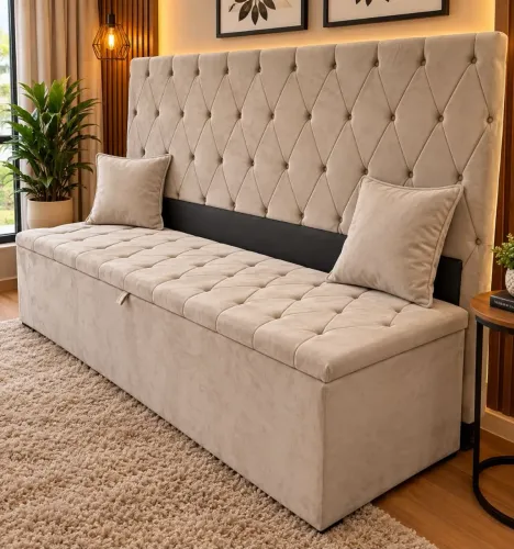 cabeceira pra cama king com baú vc ganha 2 almofadas de brinde