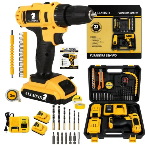 Furadeira De Impacto Parafusadeira 2 Baterias Profissional 25V Brushless Bivolt