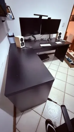 Mesa 1.70x70 Escritório Escrivaninha Em Mdp + Mesa De Apoio Extensão