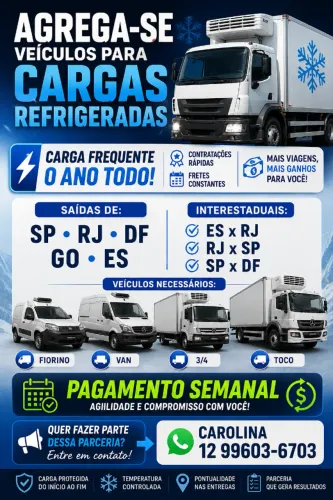 AGREGA-SE VEÍCULOS REFRIGERADOS