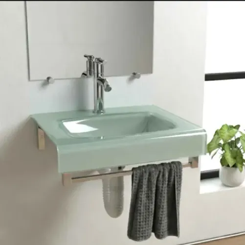 Pia transparente para banheiro