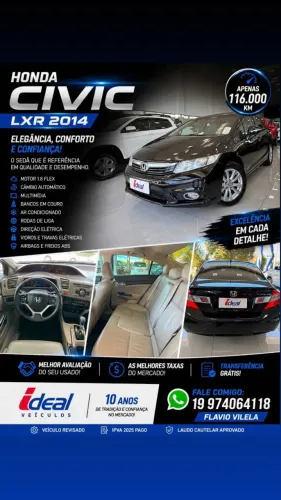 Honda Civic Sedan LXR 2.0 Flexone 16V Aut. 4P 2014