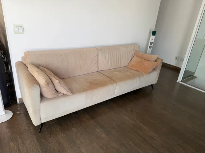 Sofá 3 lugares em Couro / Camurça marrom