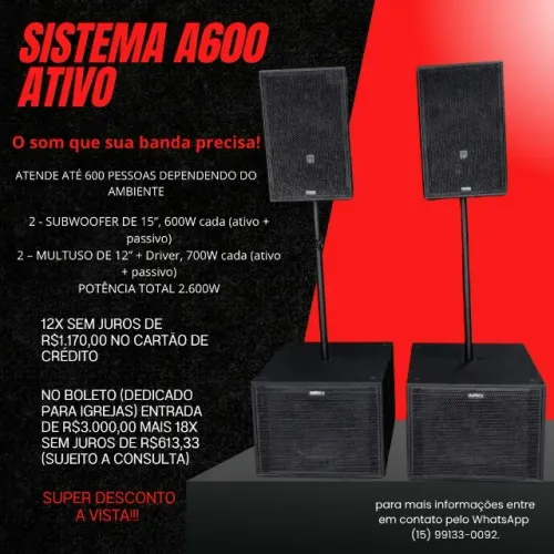 SISTEMA DE SOM COMPLETO A600 ativo