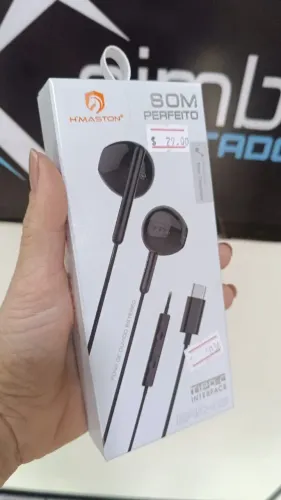 Fone com fio Tipo C Intra-Auricular Confortável HMaston EAR03 Loja Coimbra Entrega