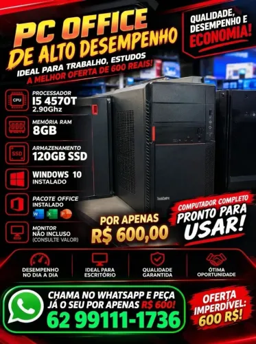 Cpu I5 4570T com 8GB Memória 120GB Ssd