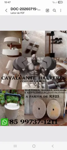 HALTERES, BARRAS, ANILHAS E KETTLEBELS