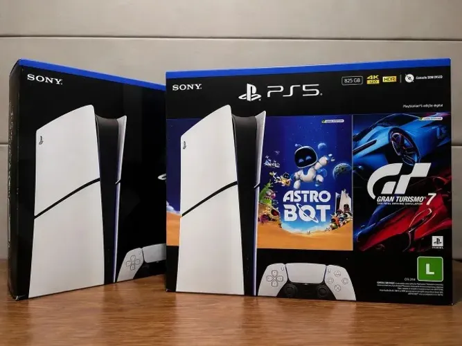 PlayStation 5 Slim - PS5 - Edição Digital - 1 Controle e 2 Jogos - 1 ano de Garantia + NF