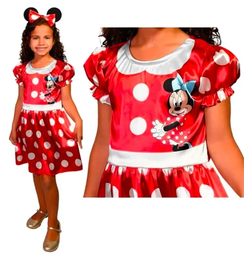 Vestido Infantil Minnie - Disney TAM G(Veste 9/12 Anos)100% Original Novabrink