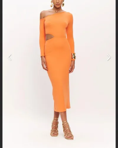 Dimy- Vestido Midi com Decote Assimétrico -