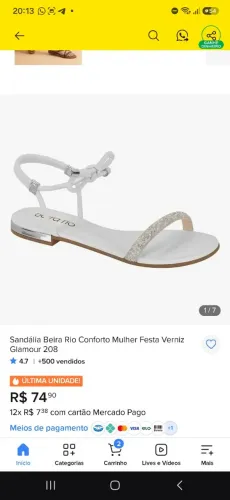 Sandália Beira Rio Branca Nova