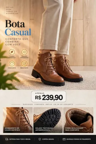 Bota Casual caramelo